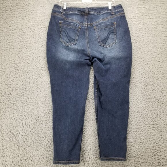Lane Bryant Jeans Womens16 Blue Zip Ankle Genuis Fit Stretch Denim - Picture 8 of 10